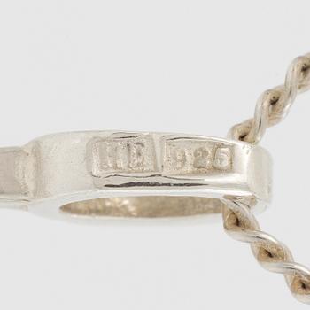 Necklace, Engelbert, sterling silver with rock crystal.