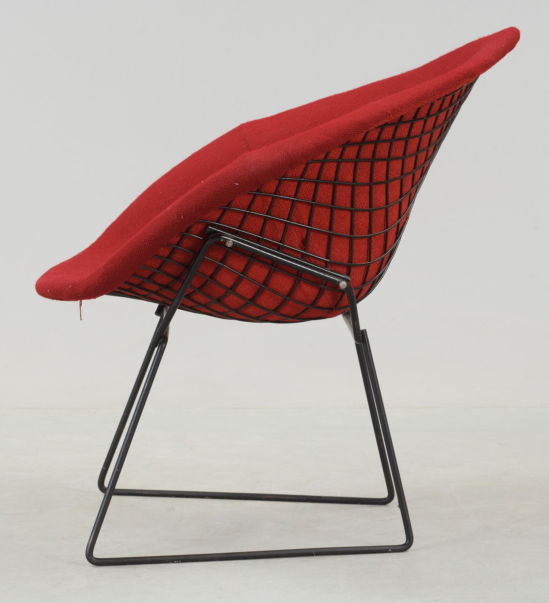 FÅTÖLJ, "Diamond chair" Harry Bertoia. 1900-talets andra hälft.