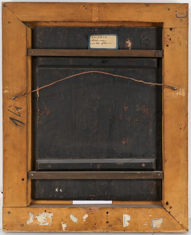 OKÄND KONSTNÄR. Efter Willem van Mieris. Olja på pannå.