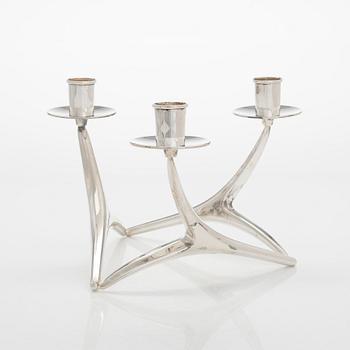 Anna-Greta Eker, a three-armed silver candelabrum, Auran Kultaseppä Oy, Turku, Finland 1967.