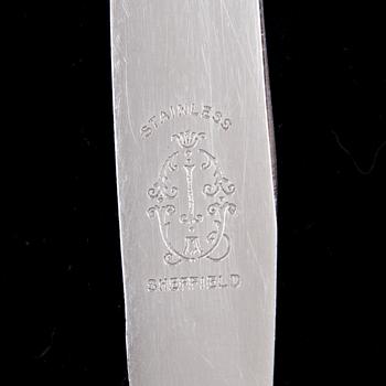 BESTICK, 23 st, silver, "Musslan", finska och danska stämplar, 1900-talets början samt 2004.