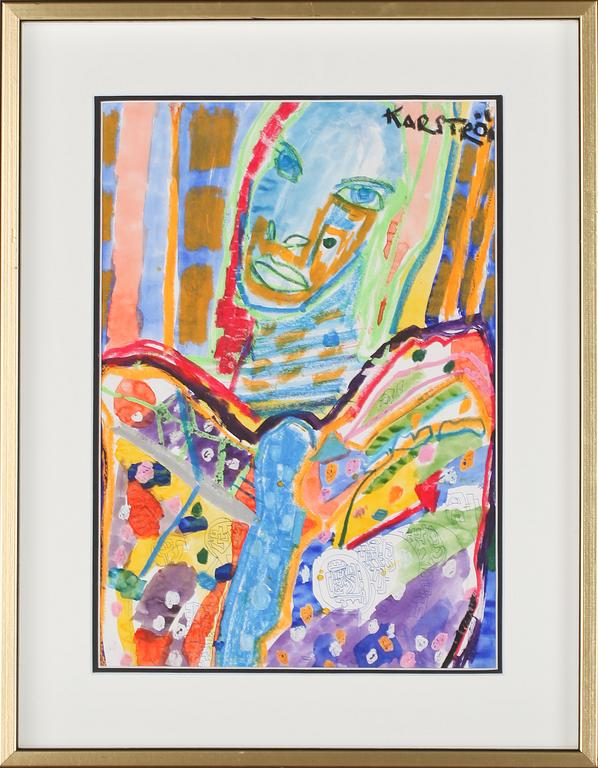 MAURITZ KARSTRÖM, blandteknik, signerad.