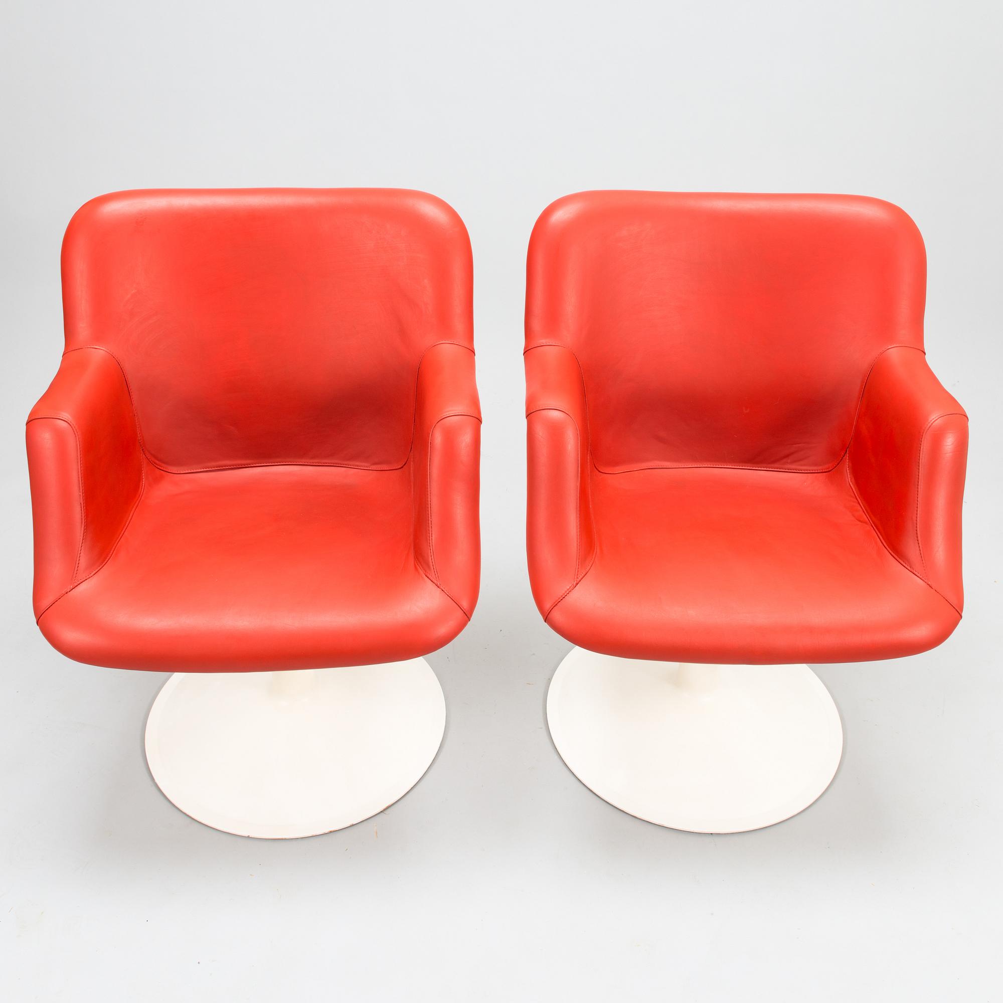 YRJÖ KUKKAPURO, a pair late 1960's '417P' armchairs for Haimi.