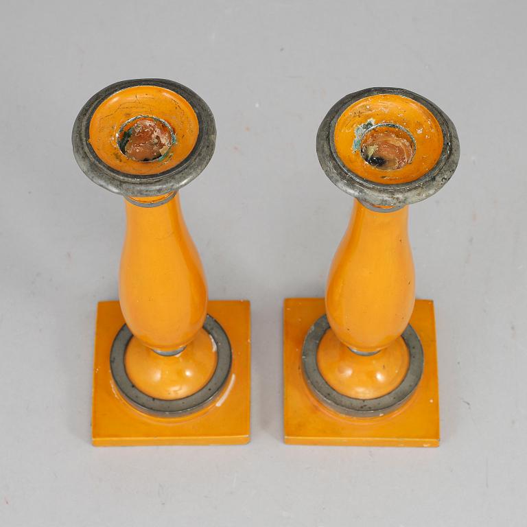 A pair of Biedermeier candlesticks, probably Germany, first half of the 19th century.