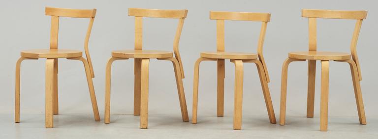 BORD samt STOLAR 4 st, modell 68, Alvar Aalto, Artek.