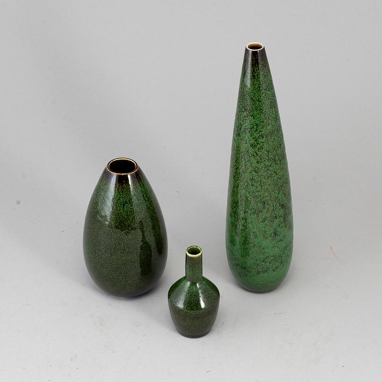 CARL-HARRY STÅLHANE, 3 stoneware, vases, Rörstrand.