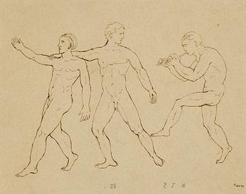 PETER WEISS, sepia on paper, signed and dated 46.