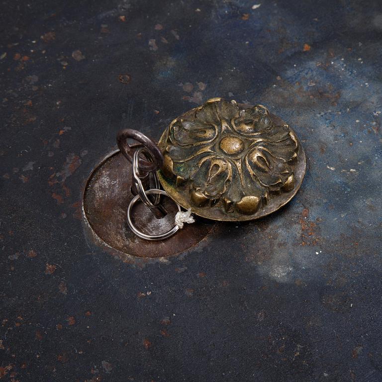 A cast iron chest/safe, late 19th Century.