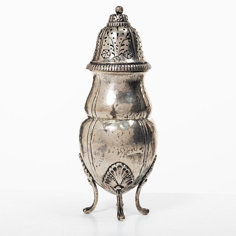 K. Anderson, a Rococo style silver shaker, Stockholm 1928.