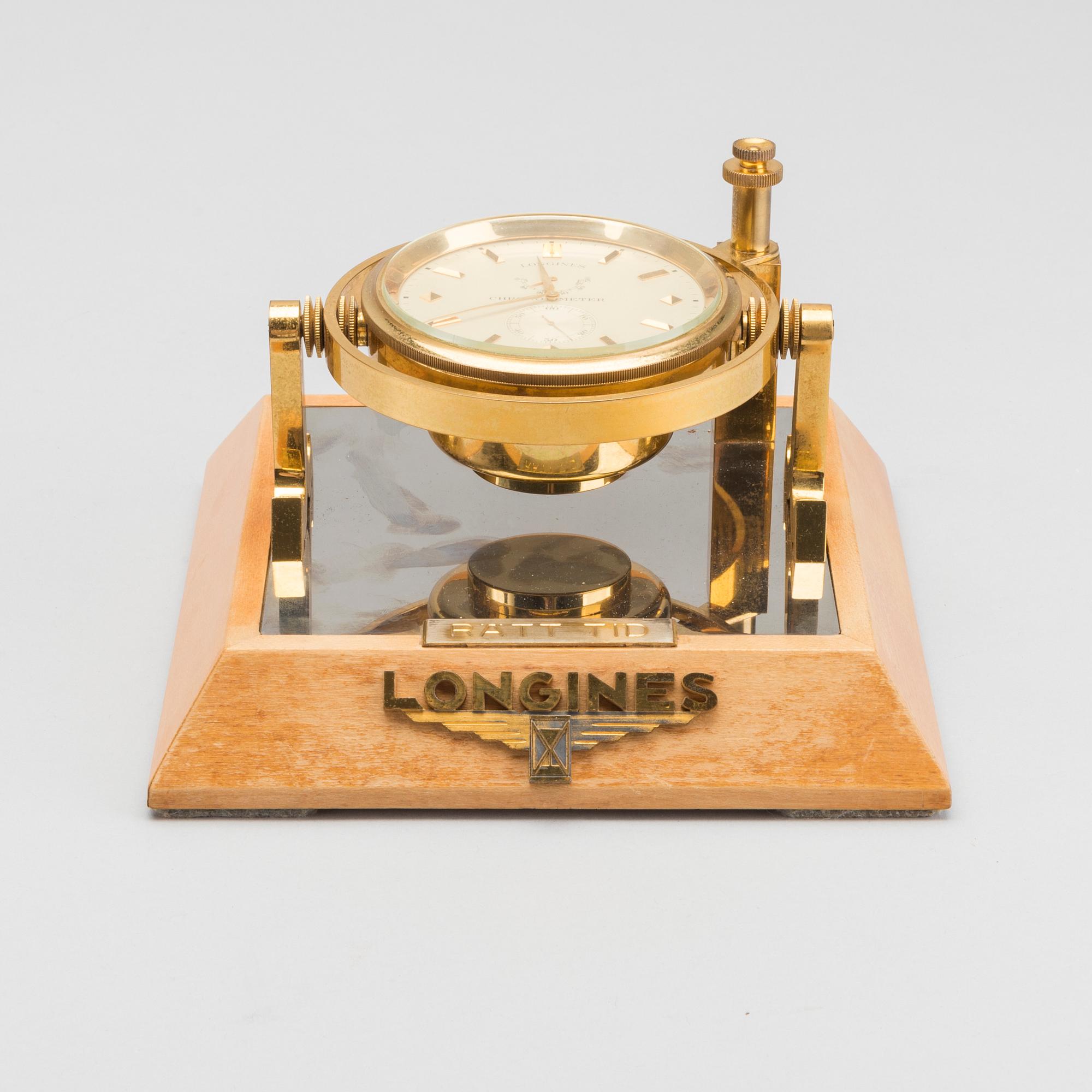 A table clock by Longines  Chronometre, 1950s.