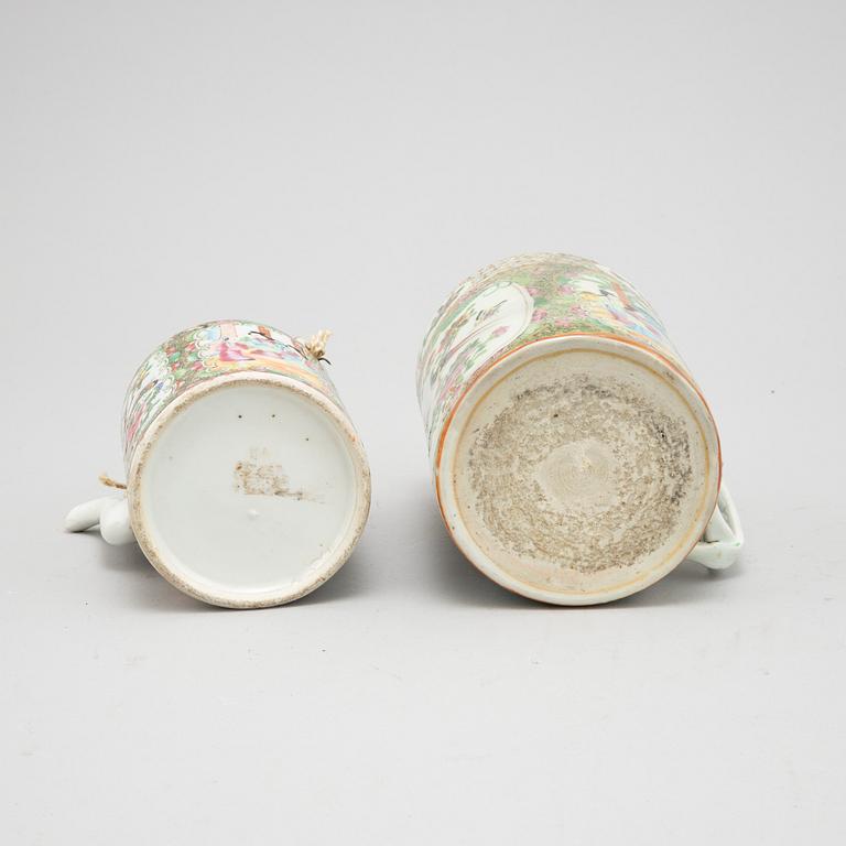 Parti porslin, sex delar, Kina, Kanton, 1800-tal samt1900-tal.