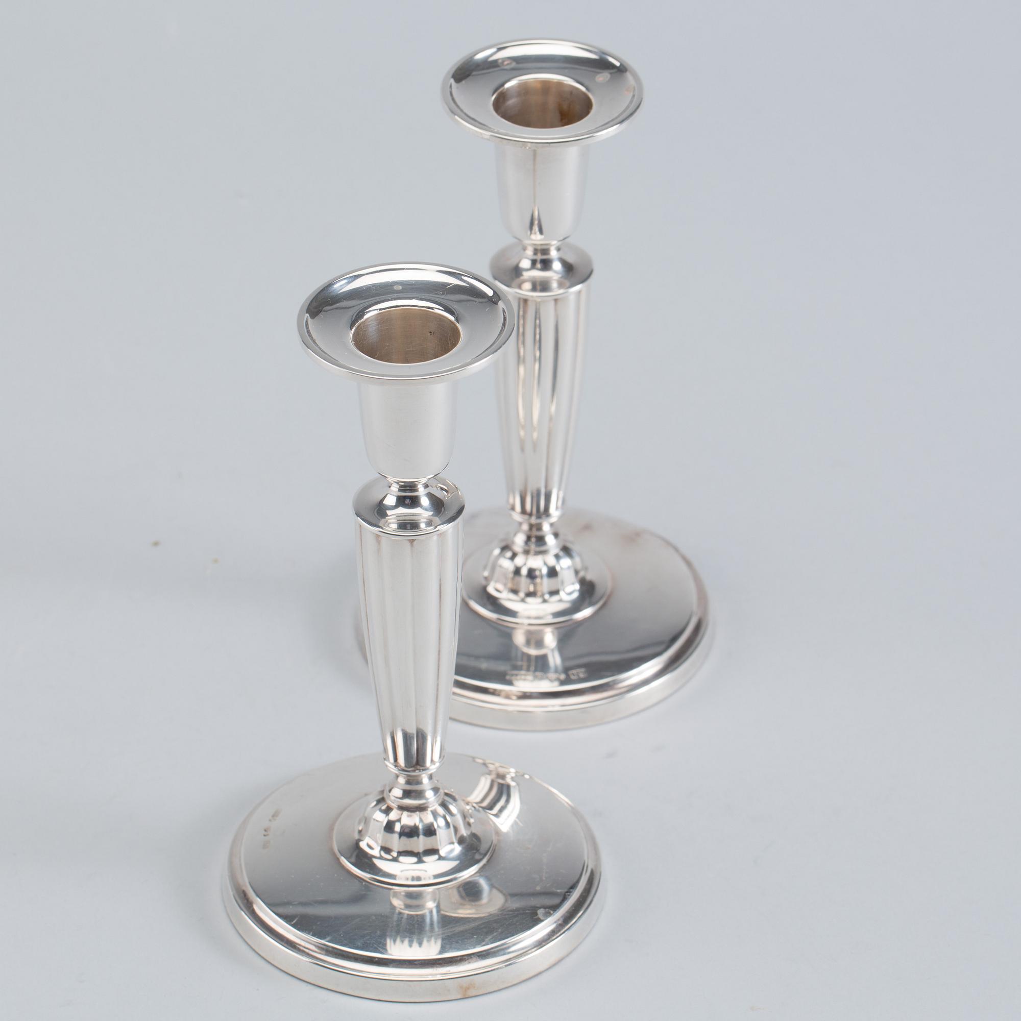 LJUSSTAKAR, ett par, silver, G.A.B 1966-1970.