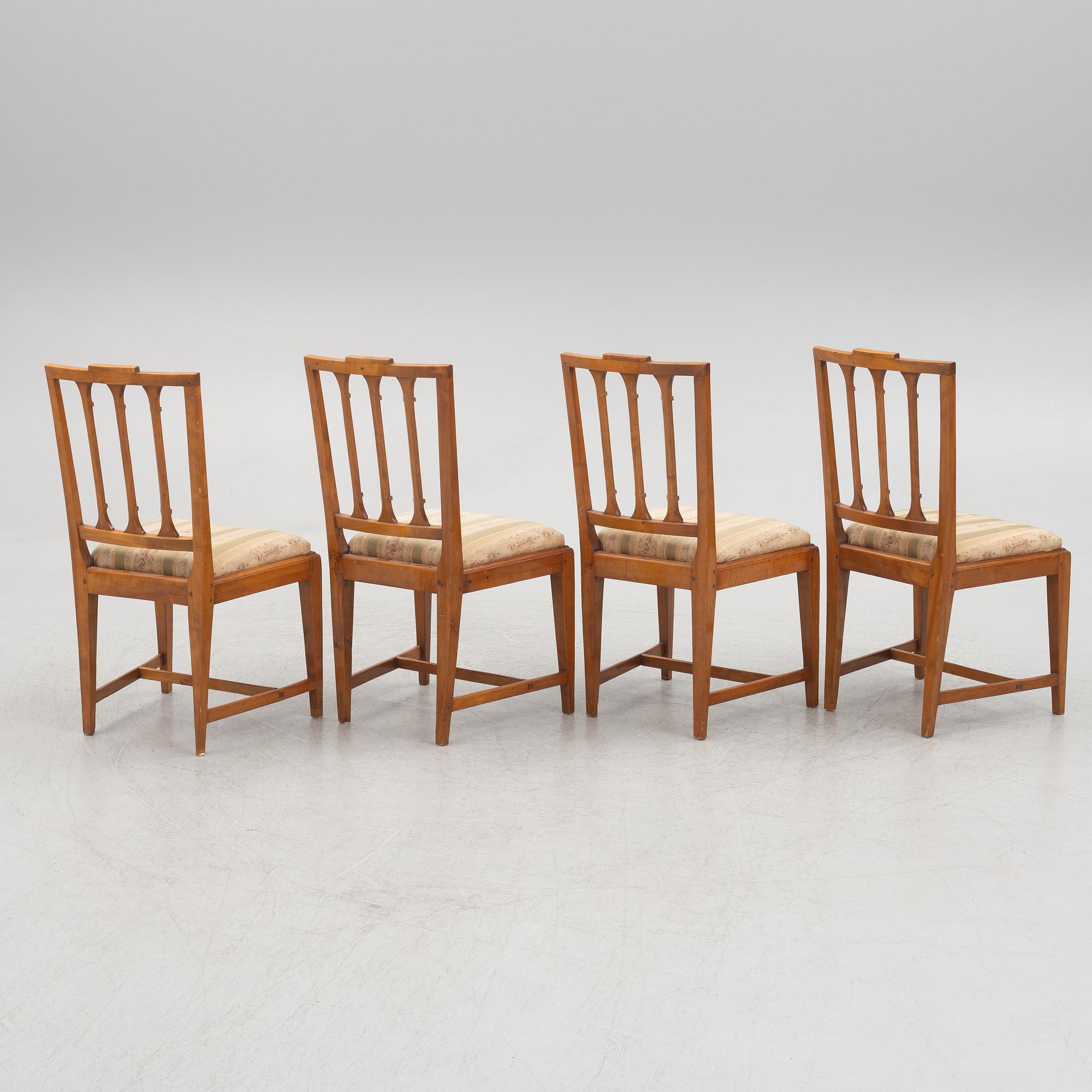 Four late Gustavian chairs by Johan Hammarström (Stockholm, Sweden, 1794-1812/19).