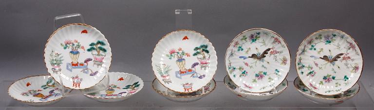 FAT, 9 st. Porslin, Kina, 1800-tal.