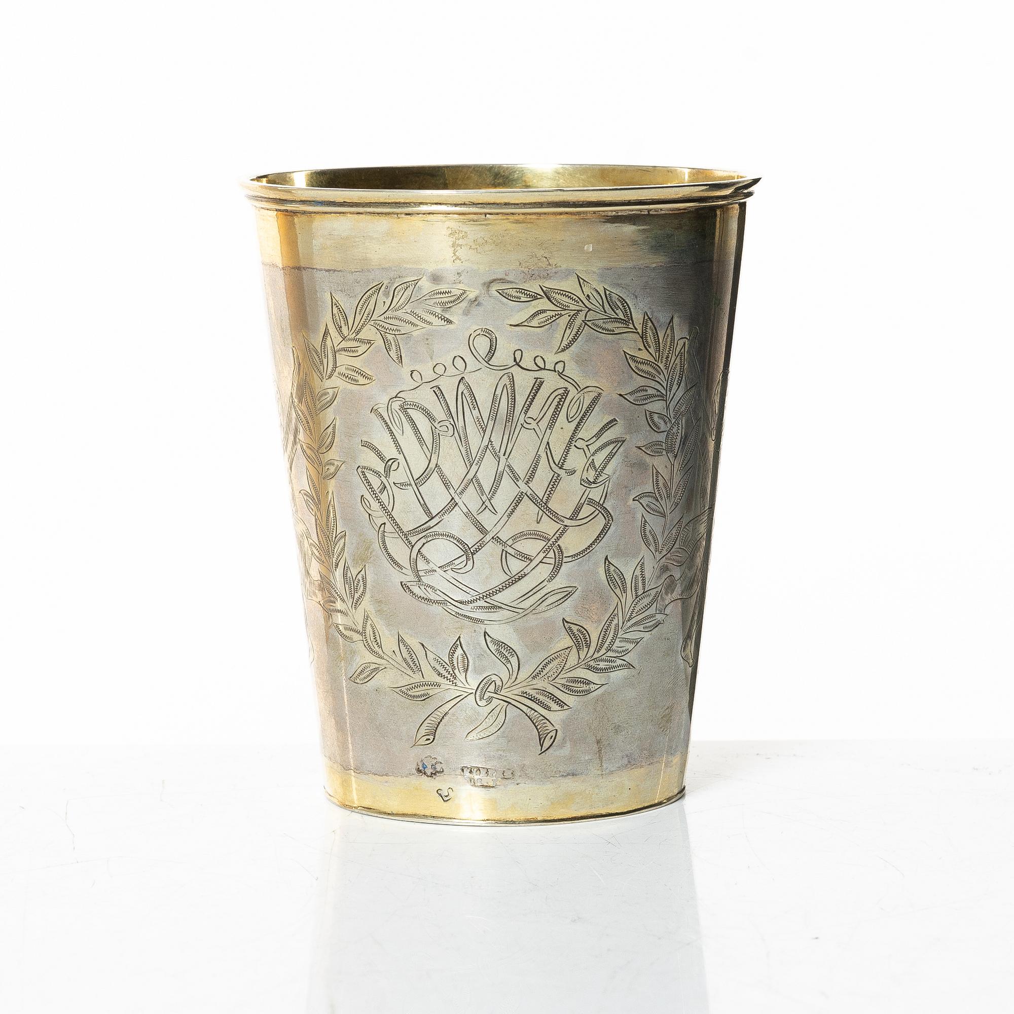 Bägare, silver, Königsberg, omkring år 1800.