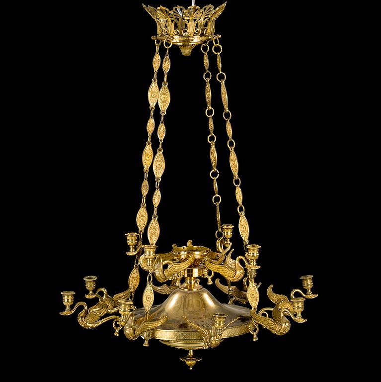 An Empire style chandelier, 19th cenutry.