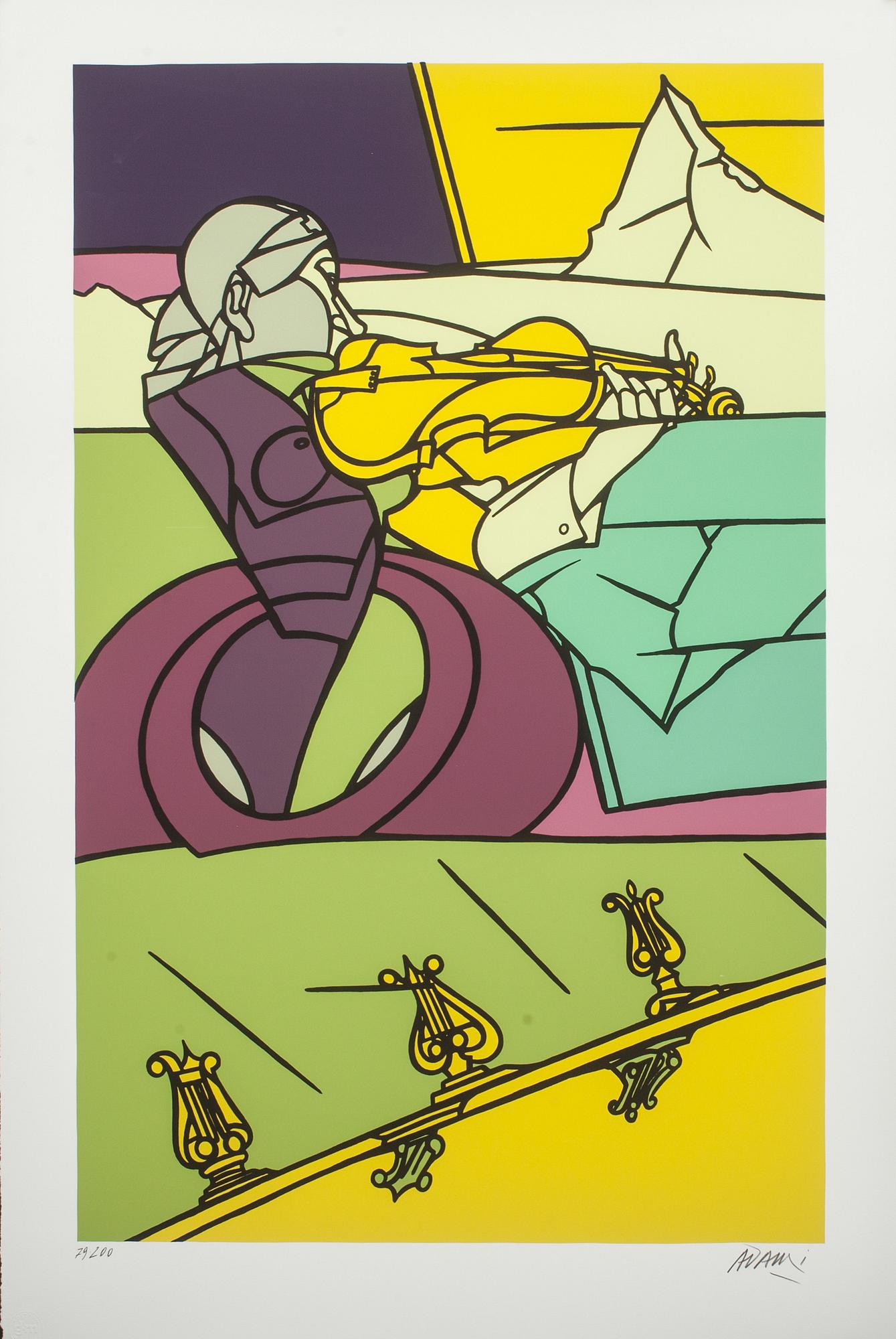 VALERIO ADAMI, färgserigrafi, signerad och numrerad 79/200.