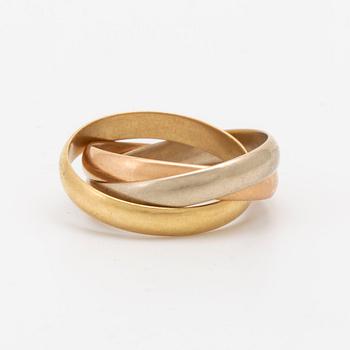 Cartier Ring "Trinity"18K tri-coloured gold, 7,3 g, size 55, original case.