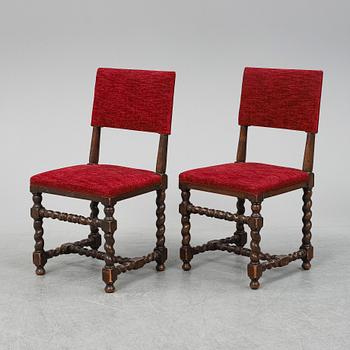 6 baroque style chairs, early 20th century.