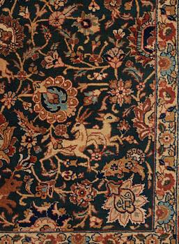 A semi-antique pictoral Tabriz rug, c. 216.5 x 145 cm.