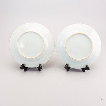 A set of four different Qing Dynsaty porcelain plates.