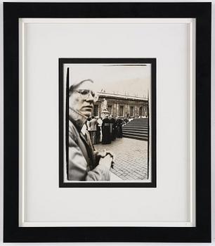 Andy Warhol with Pope John Paul II at the Vatican, circa 1975.