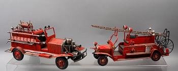 BRANDBILAR, 3 st, plåt, sent 1900-tal.