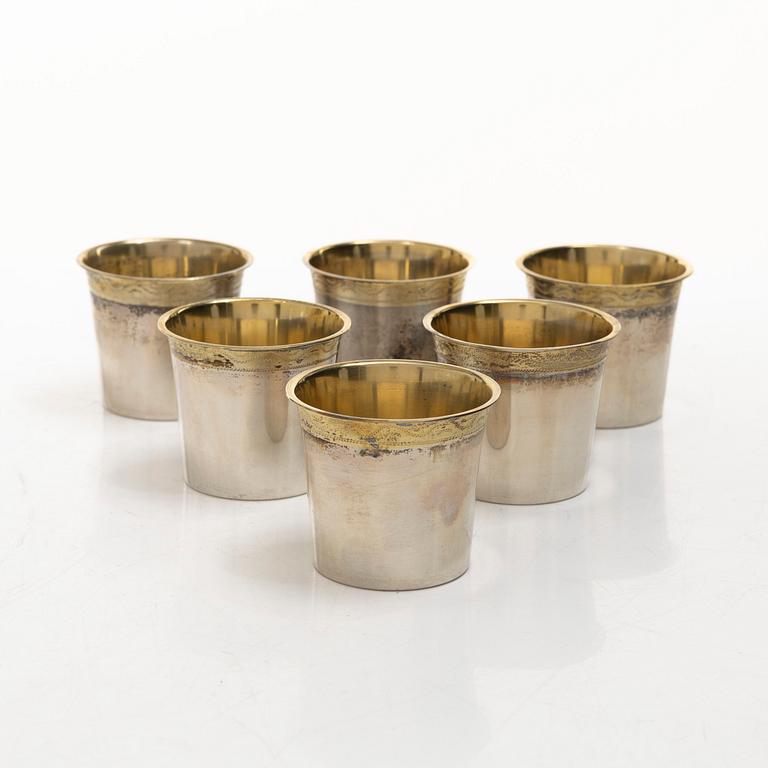 Eleven silver beakers, including marks of K Anderson, CG Hallberg, Eric Löfman for KG Markström, etc.