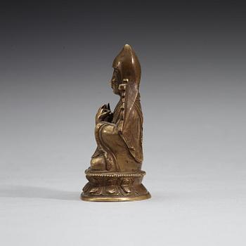 LAMA, brons. Tsong Khapa, Tibet, 1800-tal.