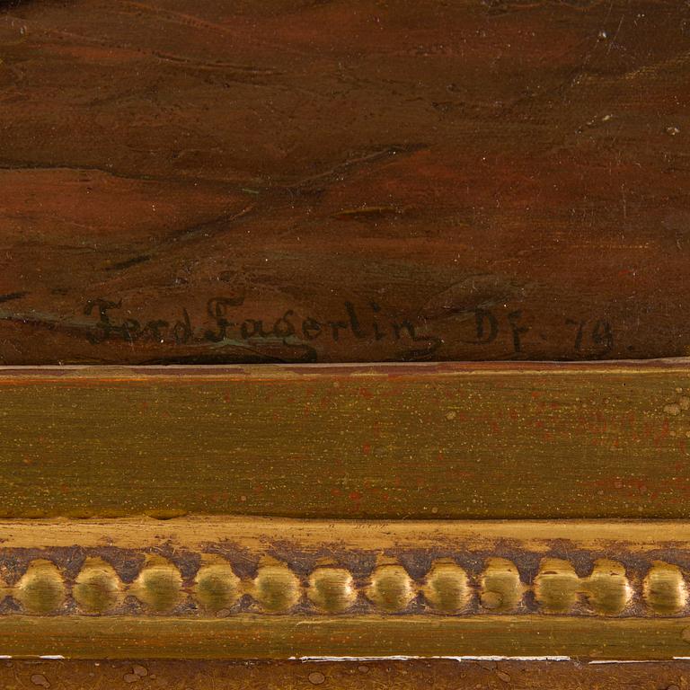 FERDINAND FAGERLIN, oil on canvas, signed Ferd. Fagerlin DF (Düsseldorf) and dated -79.
