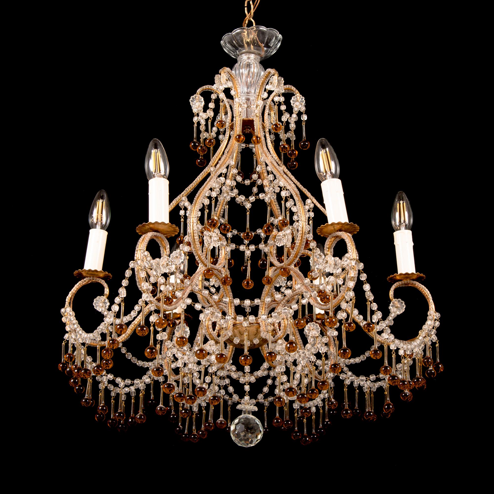A venetian style chandelier, mid 20th century.