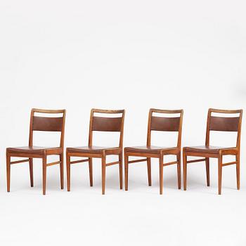 Axel Larsson, a rare set of four chairs, Svenska Möbelfabrikerna, Bodafors, 1940s-50s.