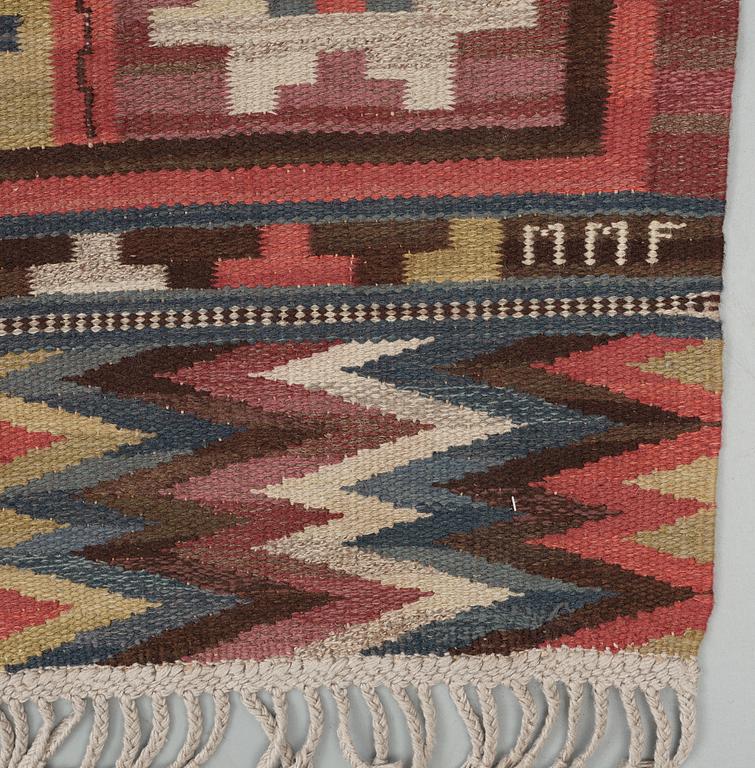 CARPET. "Körsbärsmattan". Rölakan (flat weave). 298 x 208 cm. Signed MMF (Märta Måås-Fjetterström).