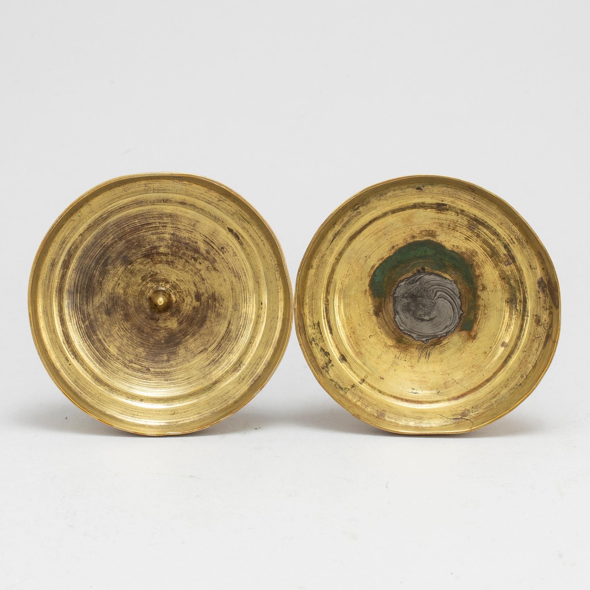 LJUSSTAKAR, ett par, brons, empire, Frankrike, 1800-talets första hälft.