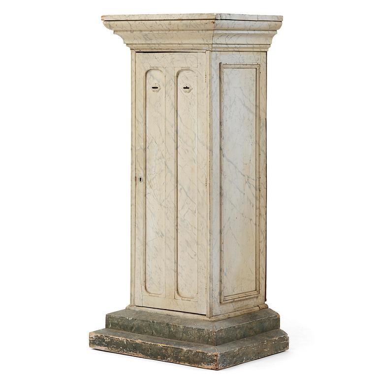 A Swedish column-shaped cabinet 19 th century.
