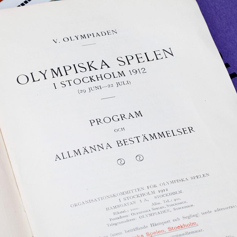 PROGRAM, 14 st, V olympiaden, olympiska spelen i Stockholm 1912.