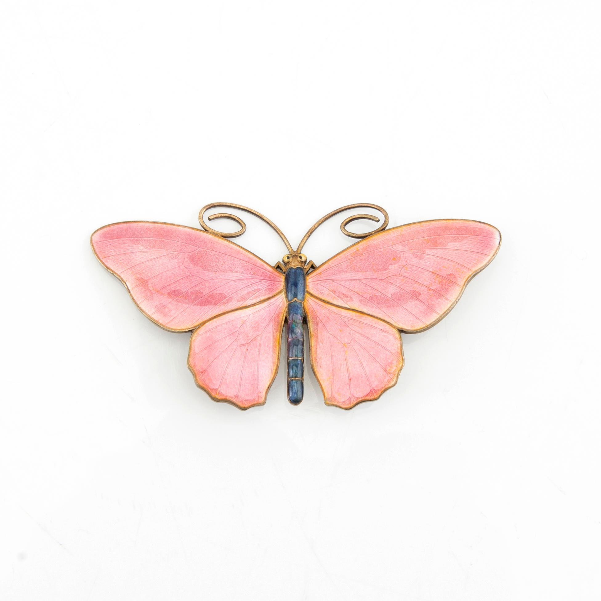 Brosch silver och emalj.