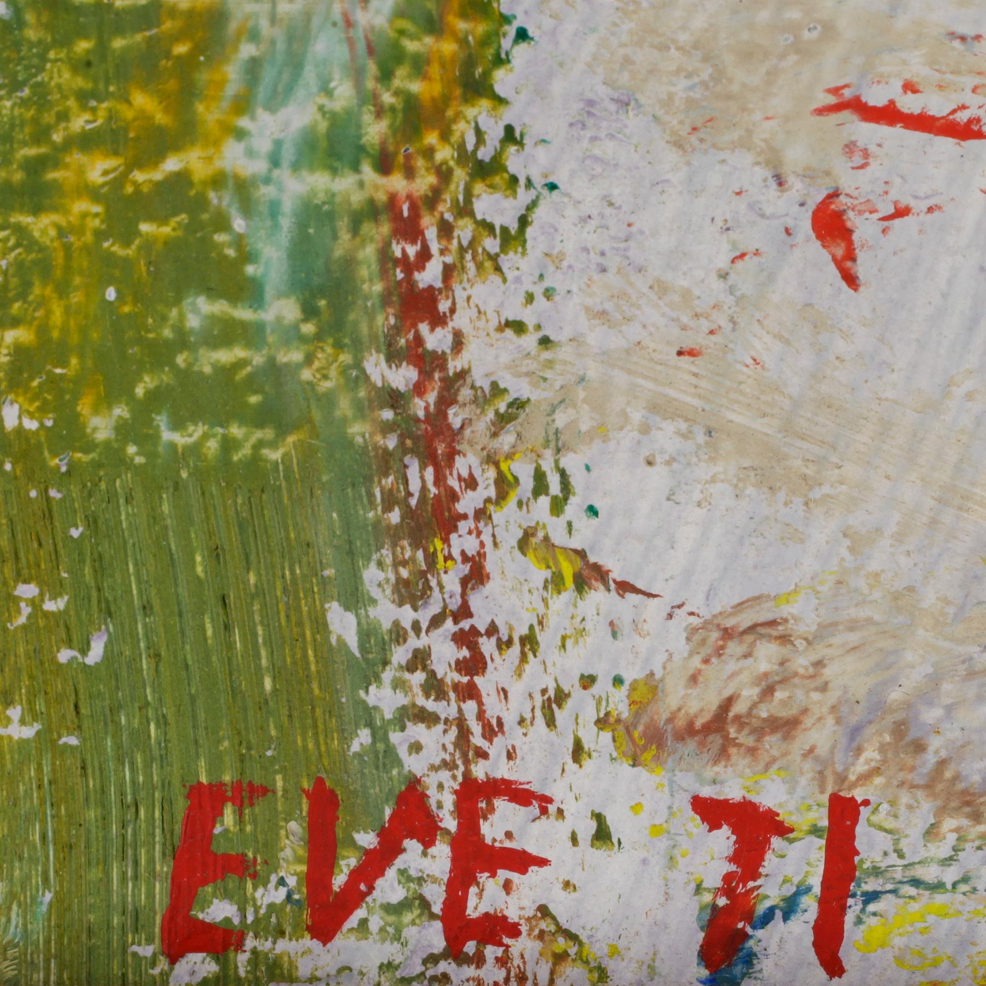 EVE ERIKSSON, olja på pannå. Monogramsign o dat 71.