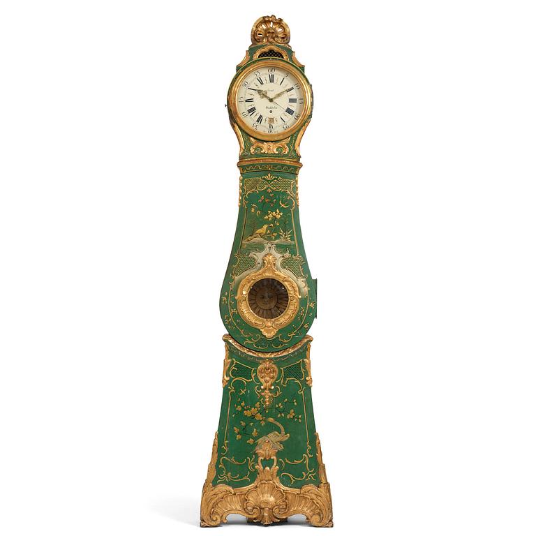 A rococo longcase clock by P. Ernst (watchmaker in Stockholm 1753-84).