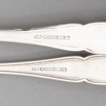 A 48-piece set of 'Chippendale' silver cutlery, Hämeenlinna, Finland 1959-60.