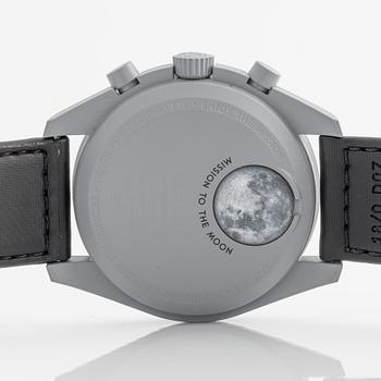 Swatch/Omega, MoonSwatch, "Mission to the Moon", chronograph, wristwatch, 42 mm.