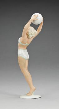 FIGURIN, porslin, art deco, Schaubach Kunst, Tyskland, 1930-tal.