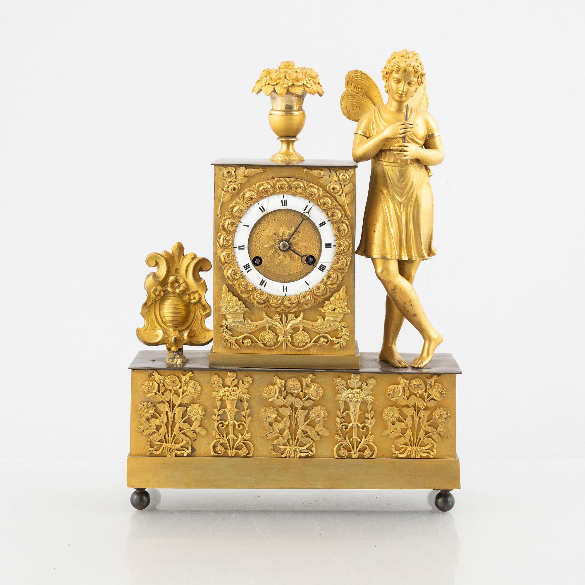 A mantle clock, presumably France, first half of the 19th century.