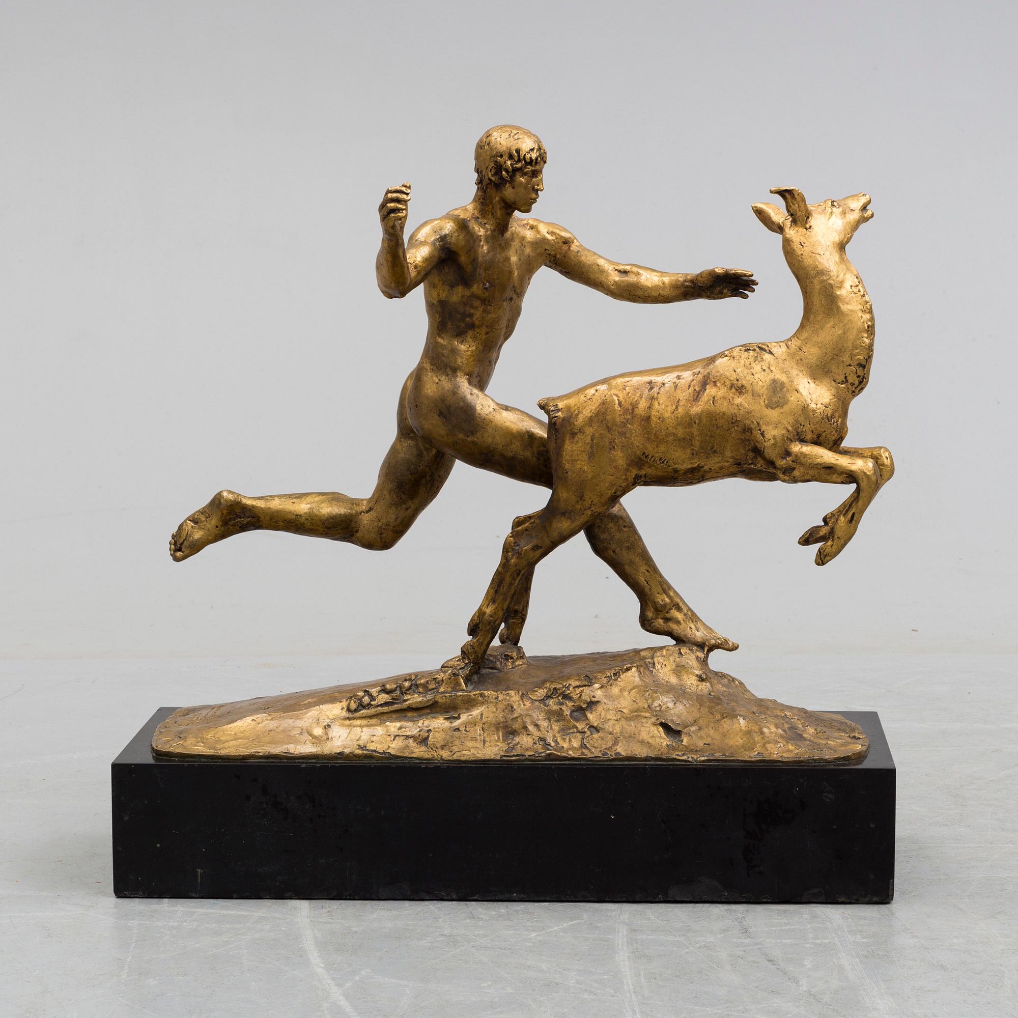A Paul Landowski bronze sculpture signed Landowski and dated 1922.