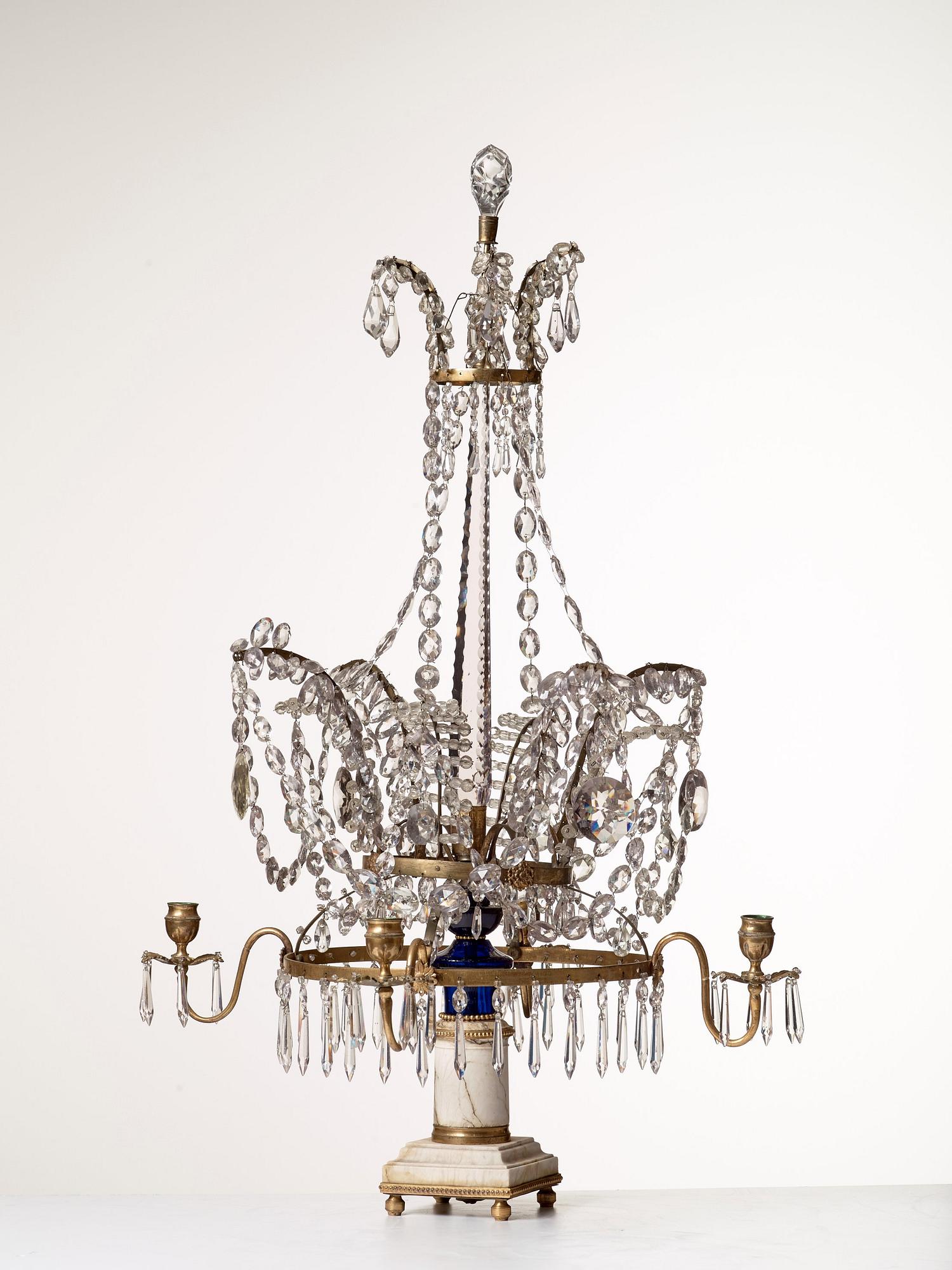 BORDSLYSTER, för fyra ljus. Louis XVI, troligen Ryssland.