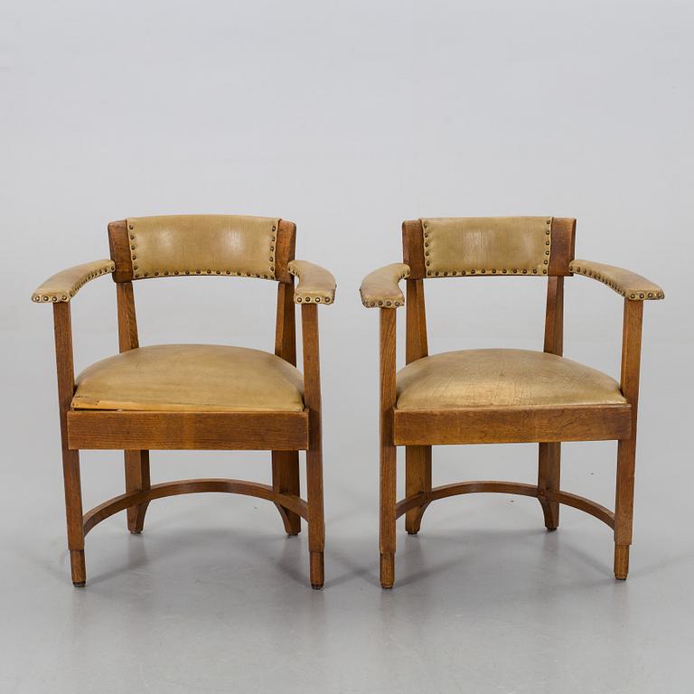 a pair of armchairs, first half of the 20th century,