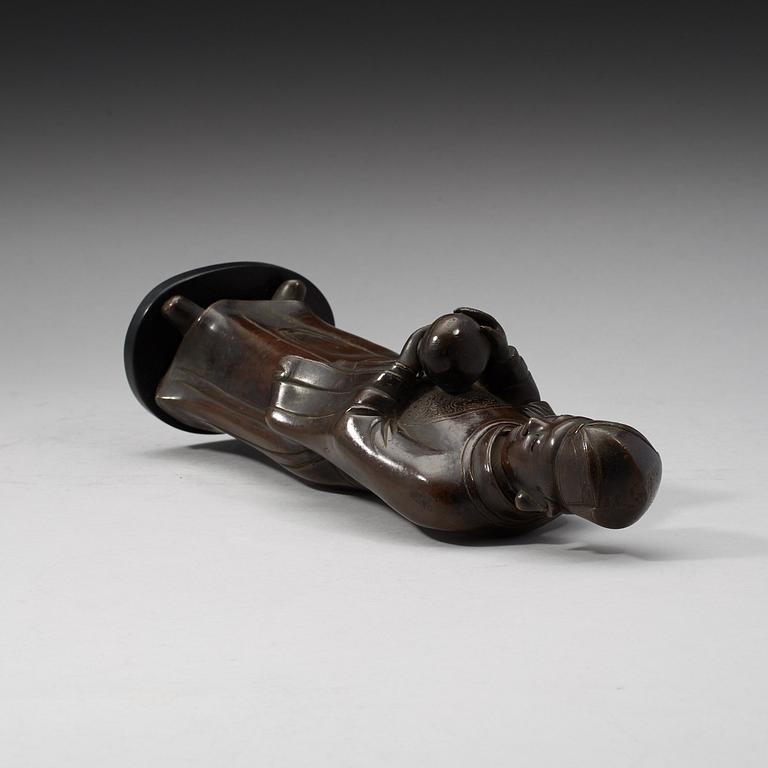 FIGUR, brons. Qingdynastin, 1800-tal.