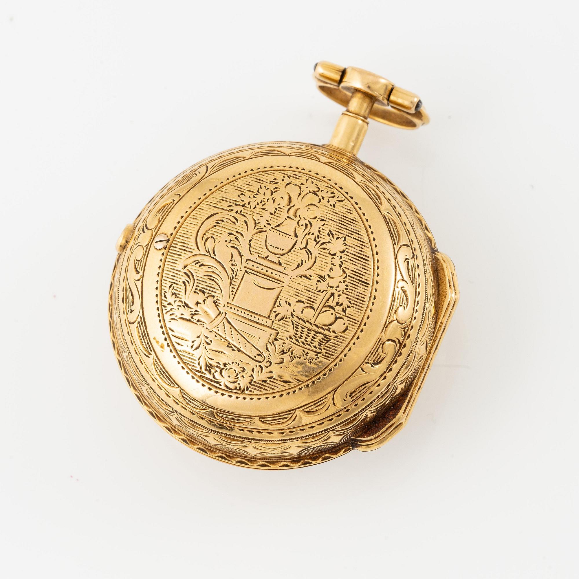 An 18k twin-case pocket watch by Jean-Robert Soret (master in Geneva, fl. ca. 1760-1791).