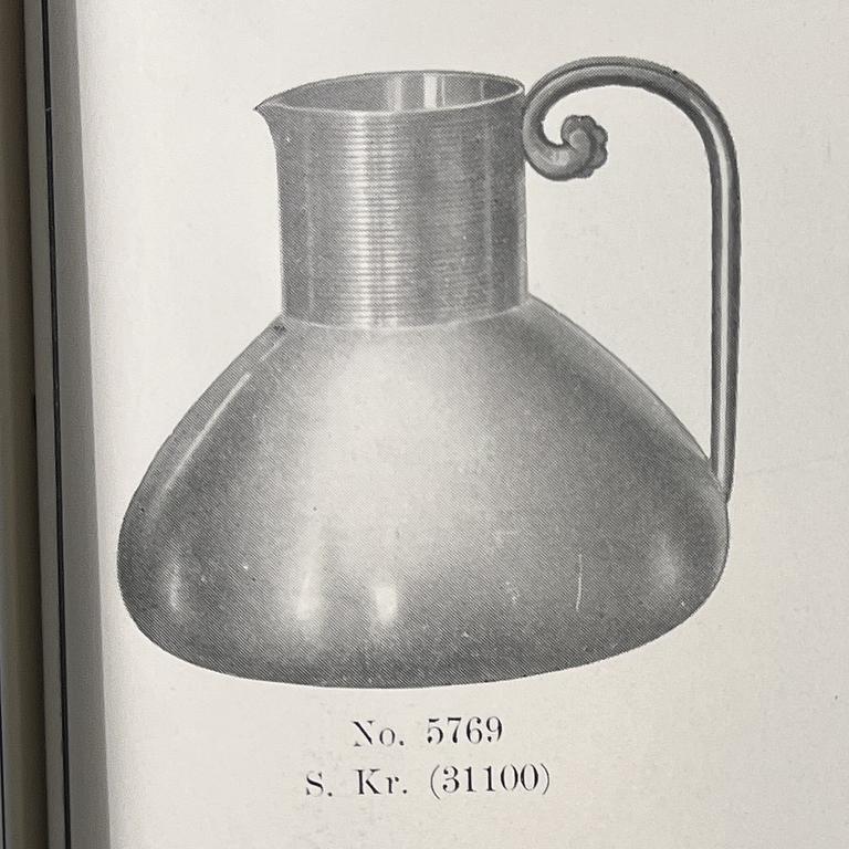 Sylvia Stave, a pewter jug model "5769", C.G. Hallberg, Stockholm, 1934.
