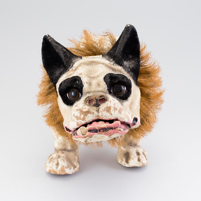 A papier mache french bulldog, France, ca 1900.